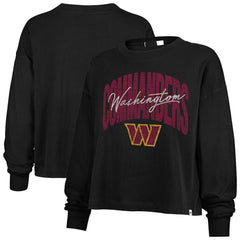 Washington Commanders '47 Women's Muse Sydney Long Sleeve Cropped T-Shirt Black
