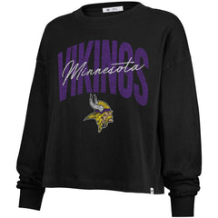 Minnesota Vikings '47 Women's Muse Sydney Long Sleeve Cropped T-Shirt Black