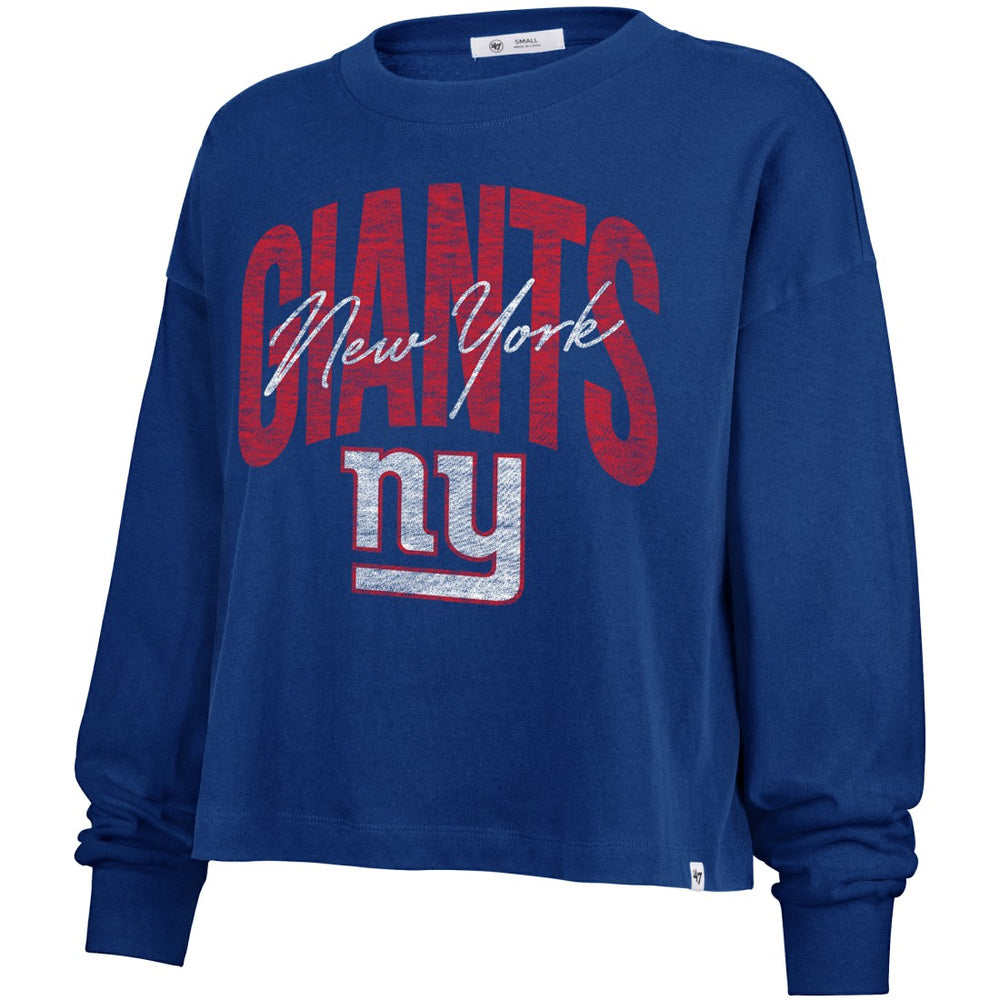New York Giants '47 Women's Muse Sydney Long Sleeve Cropped T-Shirt Royal