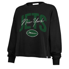 New York Jets '47 Women's Muse Sydney Long Sleeve Cropped T-Shirt Black