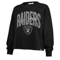 Las Vegas Raiders '47 Women's Muse Sydney Long Sleeve Cropped T-Shirt Black