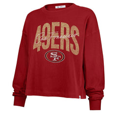 San Francisco 49ers '47 Women's Muse Sydney Long Sleeve Cropped T-Shirt Scarlet