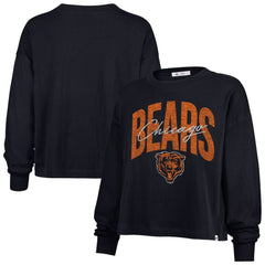 Chicago Bears '47 Women's Muse Sydney Long Sleeve Cropped T-Shirt Navy