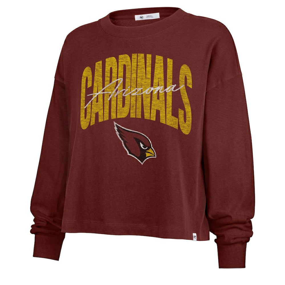 Arizona Cardinals '47 Women's Muse Sydney Long Sleeve Cropped T-Shirt Cardinal