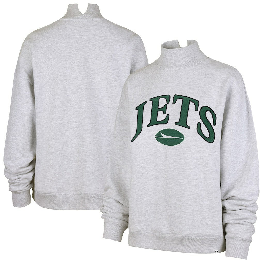 New York Jets '47 Women's Vantage Mock Neck Pullover Sweatshirt Heather Gray