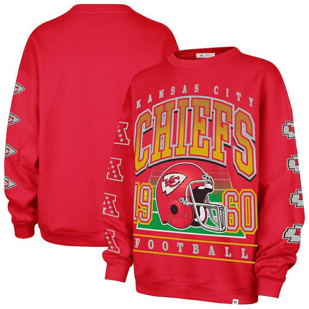 Kansas City Chiefs '47 Women's Go Big Oversized Pullover Sweatshirt Red