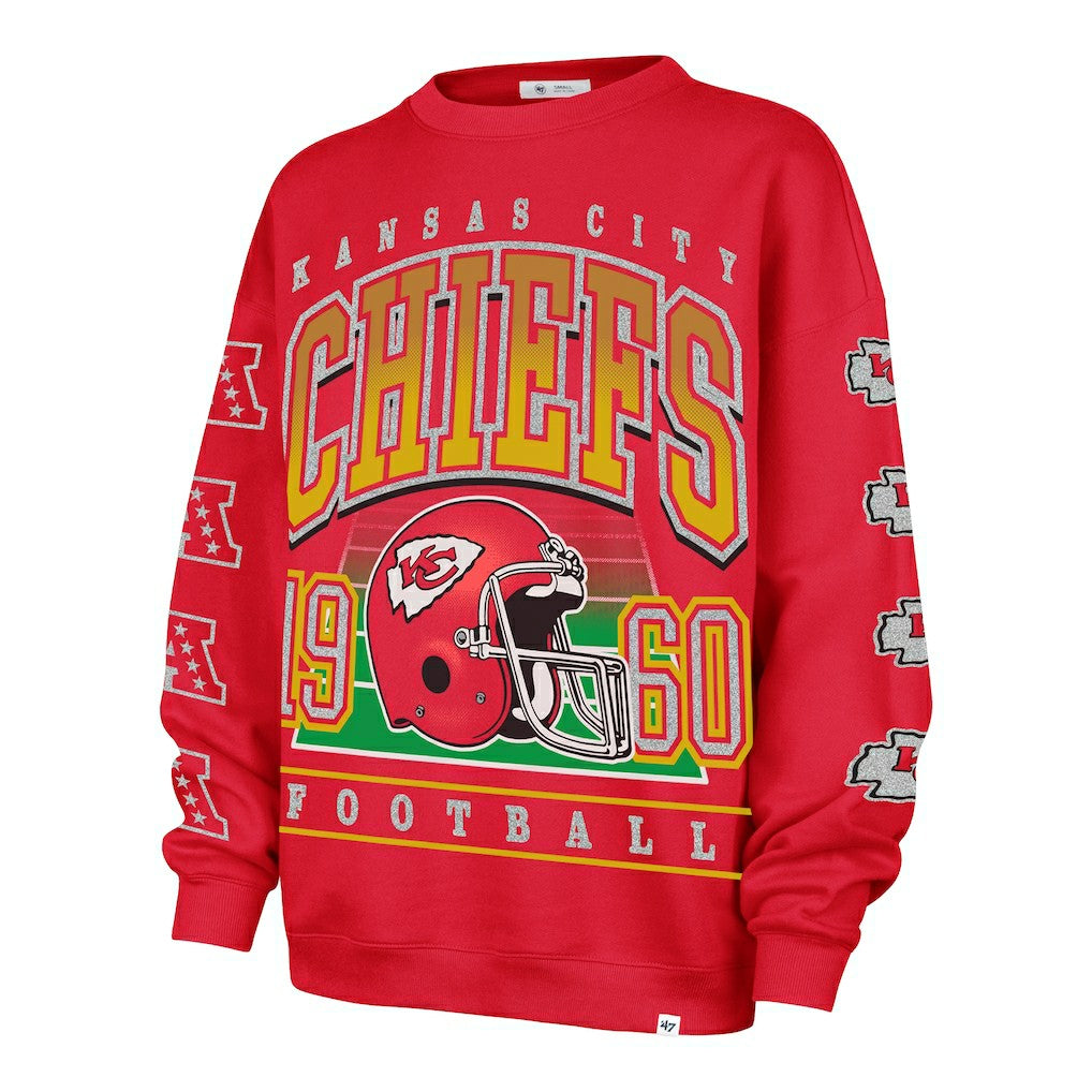 Kansas City Chiefs '47 Women's Go Big Oversized Pullover Sweatshirt Red