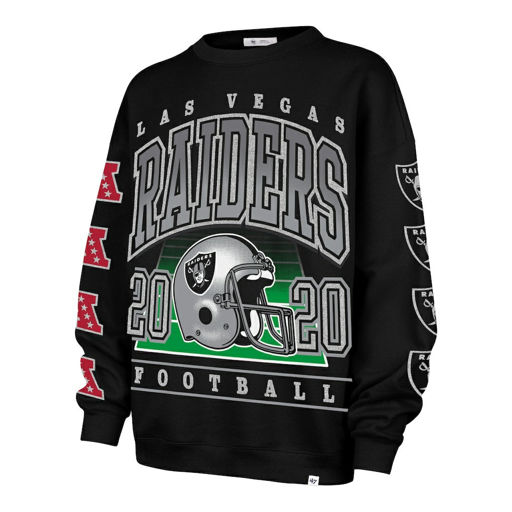 Las Vegas Raiders '47 Women's Go Big Oversized Pullover Sweatshirt Black