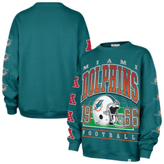 Miami Dolphins '47 Women's Go Big Oversized Pullover Sweatshirt Aqua