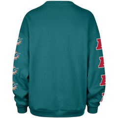 Miami Dolphins '47 Women's Go Big Oversized Pullover Sweatshirt Aqua