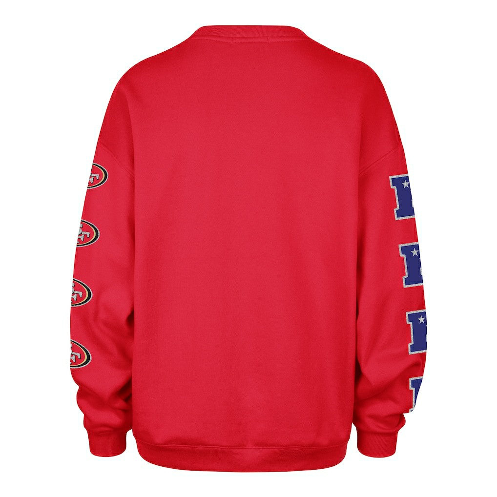 San Francisco 49ers '47 Women's Go Big Oversized Pullover Sweatshirt Scarlet