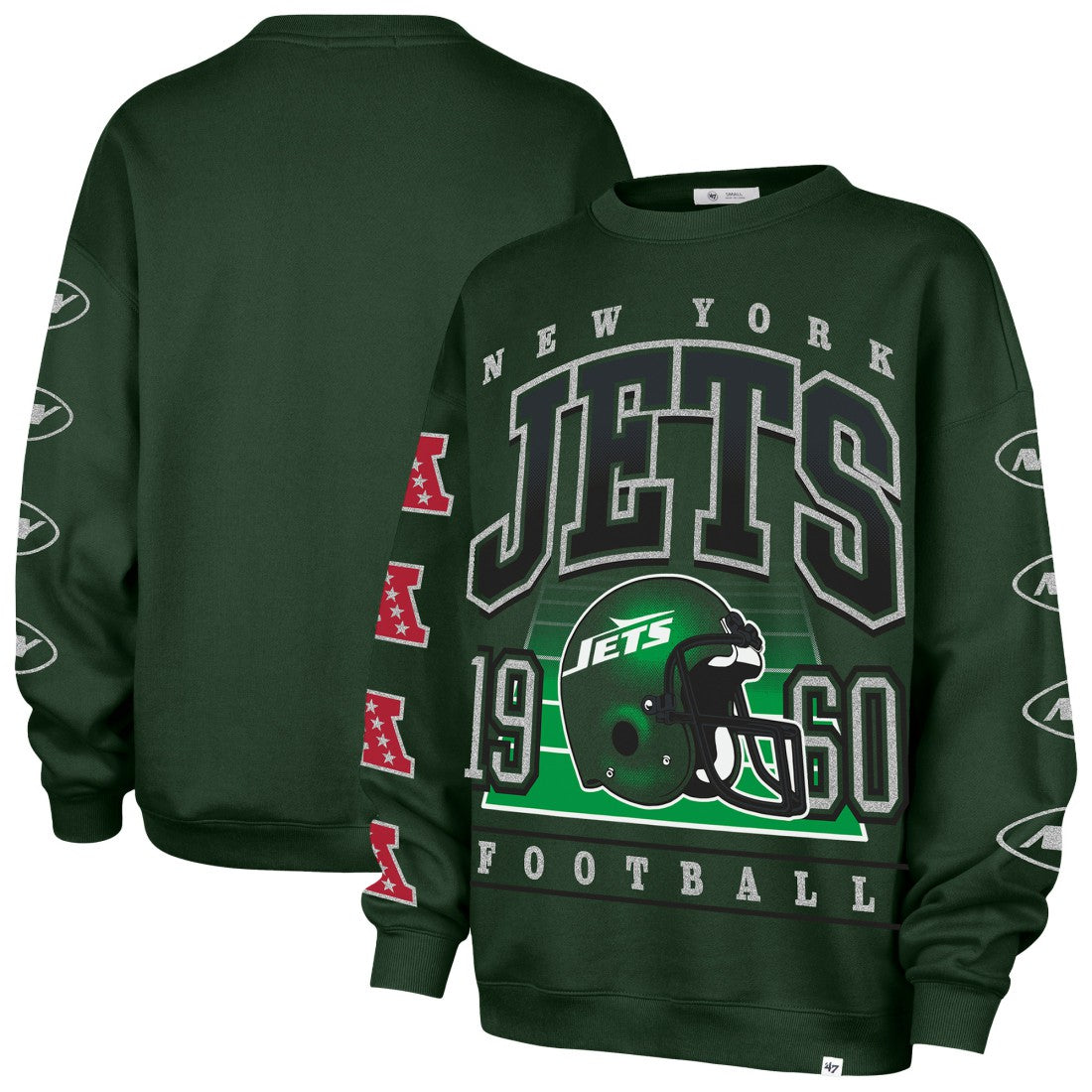 New York Jets '47 Women's Go Big Oversized Pullover Sweatshirt Green