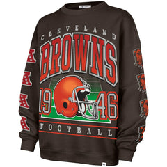 Cleveland Browns '47 Women's Go Big Oversized Pullover Sweatshirt Brown
