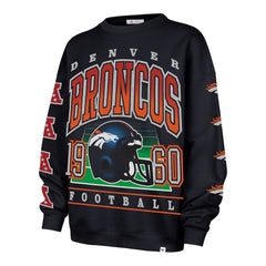 Denver Broncos '47 Women's Go Big Oversized Pullover Sweatshirt Navy
