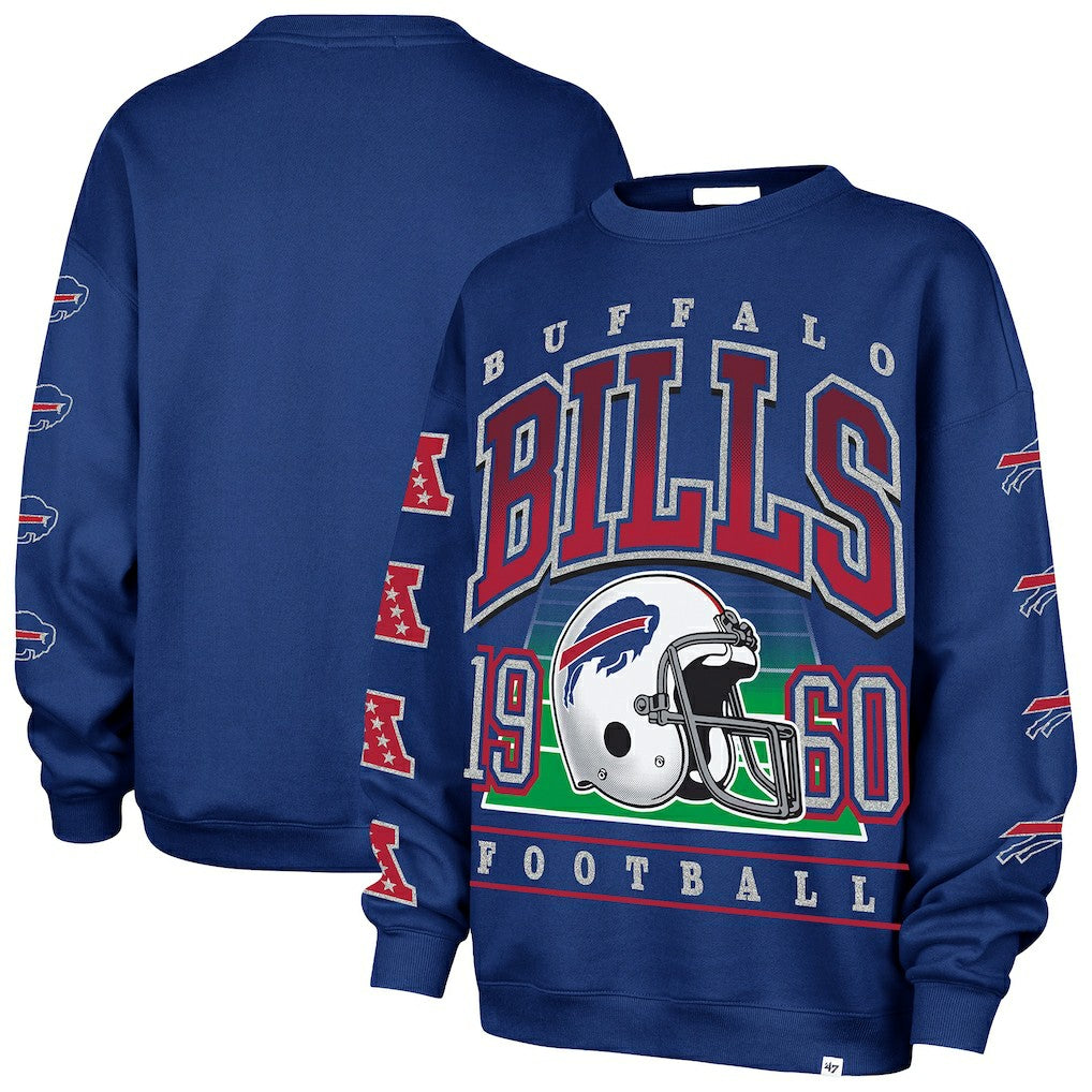 Buffalo Bills '47 Women's Go Big Oversized Pullover Sweatshirt Royal