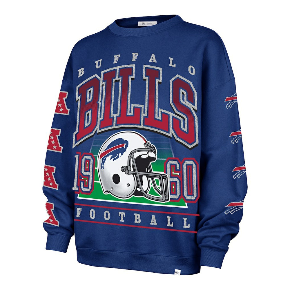 Buffalo Bills '47 Women's Go Big Oversized Pullover Sweatshirt Royal