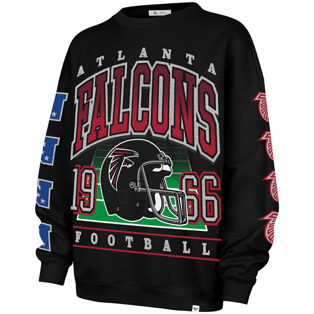 Atlanta Falcons '47 Women's Go Big Oversized Pullover Sweatshirt Black