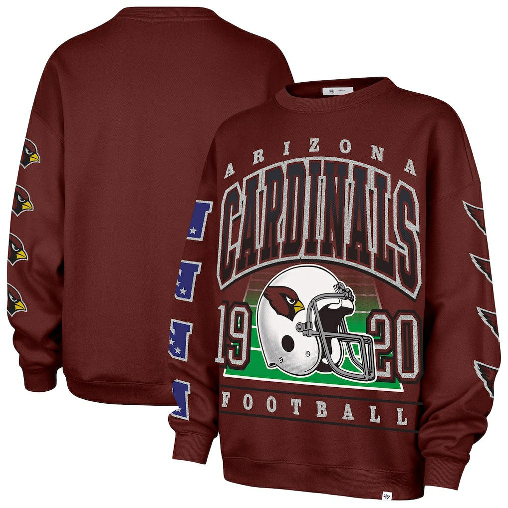Arizona Cardinals '47 Women's Go Big Oversized Pullover Sweatshirt Cardinal