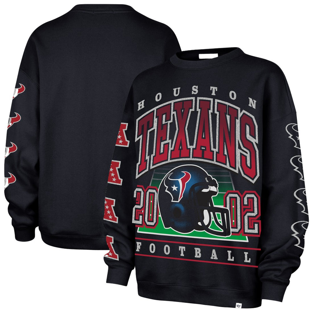 Houston Texans '47 Women's Go Big Oversized Pullover Sweatshirt Navy