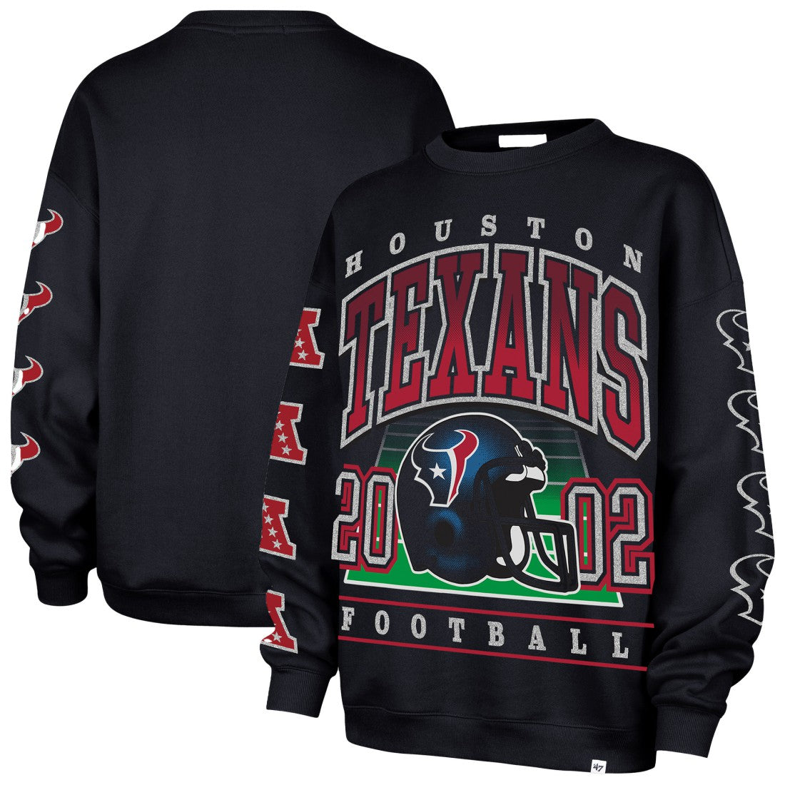 Houston Texans '47 Women's Go Big Oversized Pullover Sweatshirt Navy