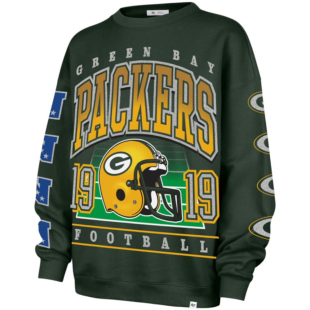 Green Bay Packers '47 Women's Go Big Oversized Pullover Sweatshirt Green