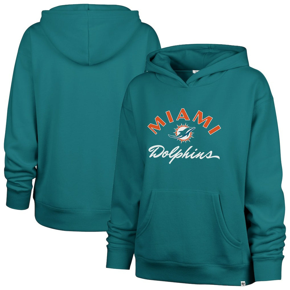 Miami Dolphins '47 Women's Whirlwind Naomi Pullover Hoodie Aqua