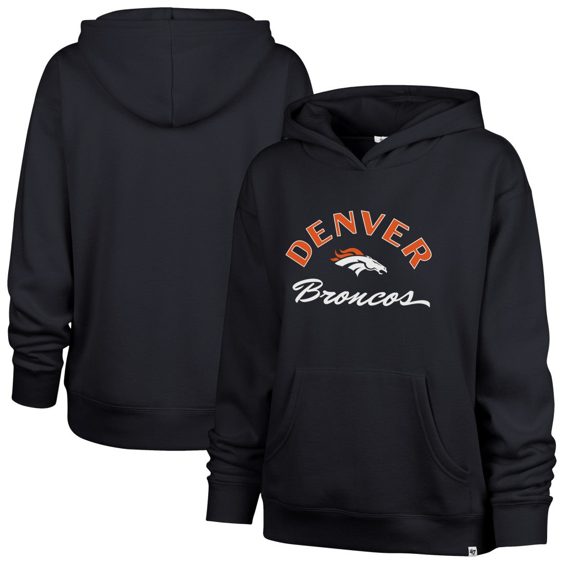 Denver Broncos '47 Women's Whirlwind Naomi Pullover Hoodie Navy