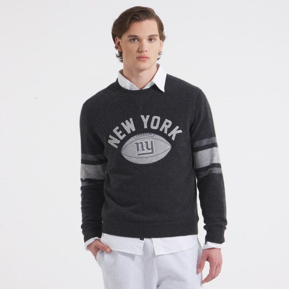 New York Giants x Todd Snyder Cashmere Crew Sweatshirt Heather Charcoal