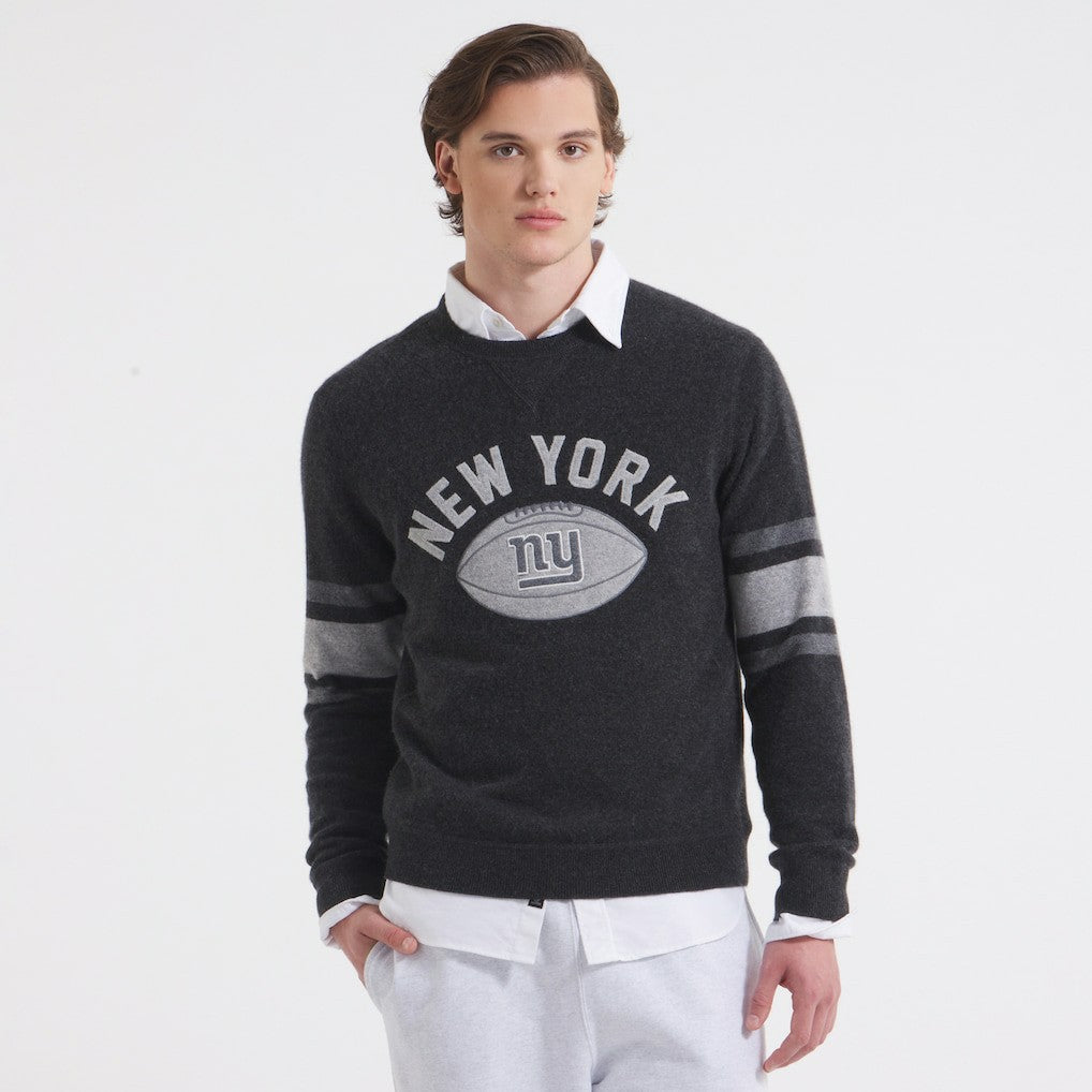 New York Giants x Todd Snyder Cashmere Crew Sweatshirt Heather Charcoal