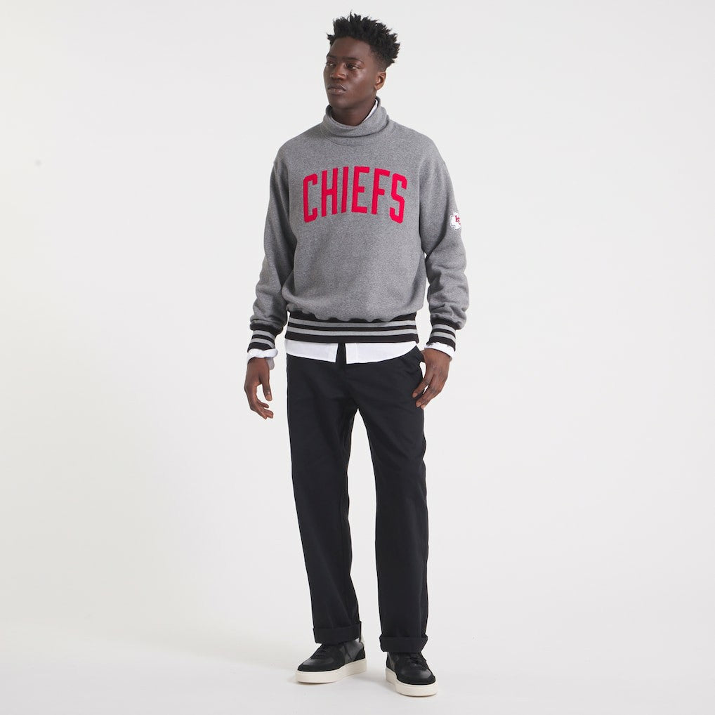 Kansas City Chiefs x Todd Snyder Relaxed Canadian Fleece Turtleneck Heather Gray