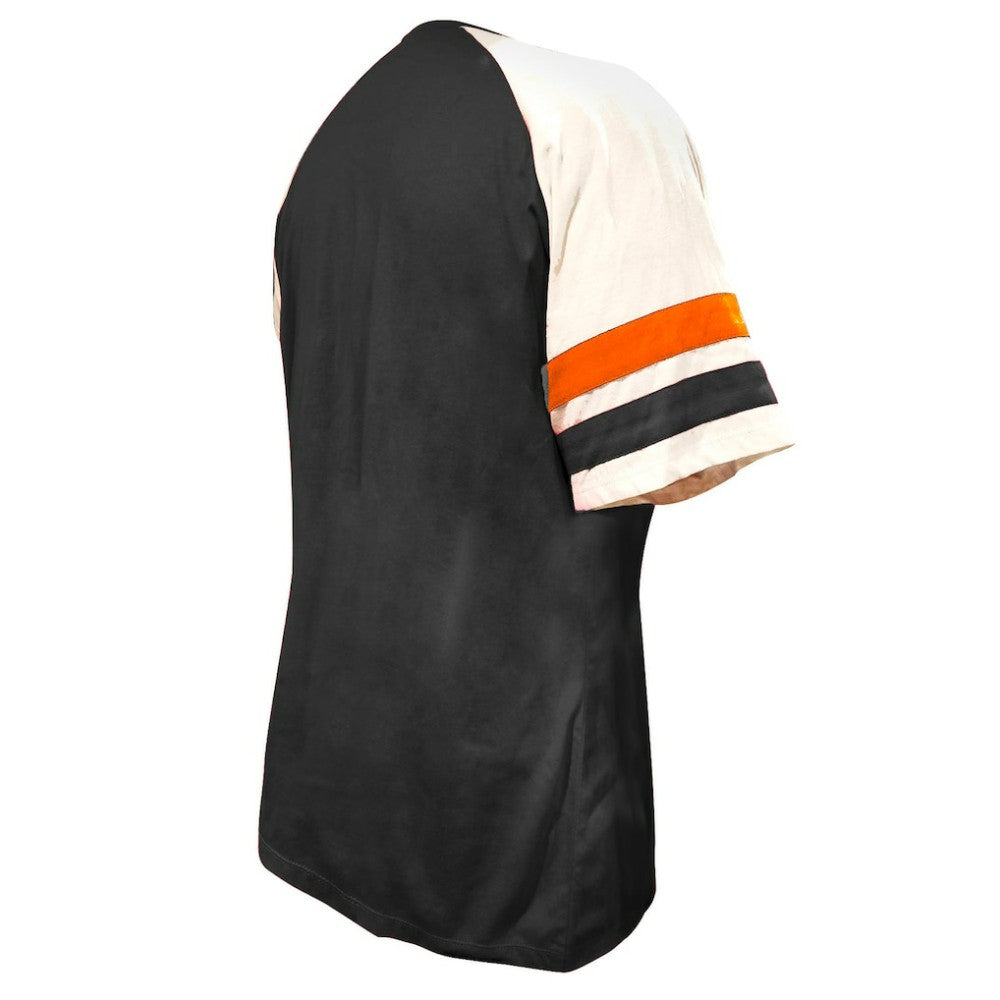San Francisco Giants Profile Women's Arched Notch Neck T-Shirt - Black T-shirts
