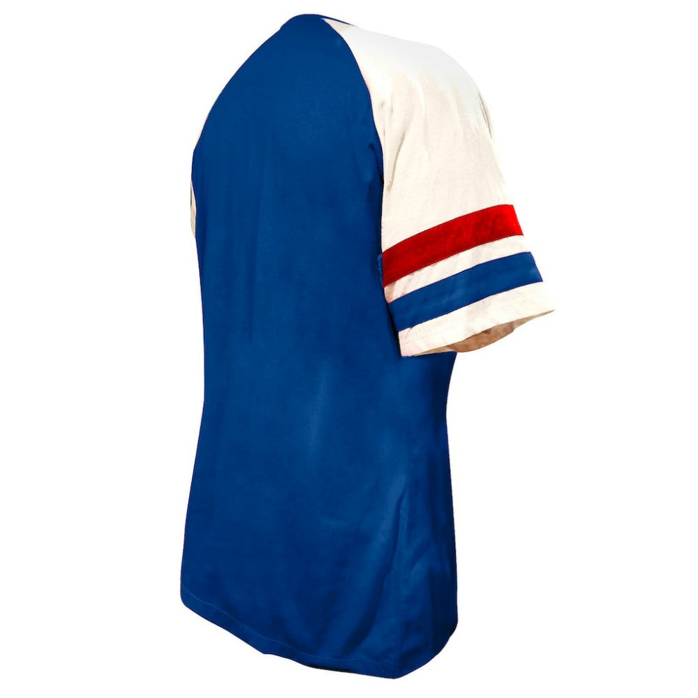 Philadelphia Phillies Profile Women's Arched Notch Neck T-Shirt - Royal T-shirts