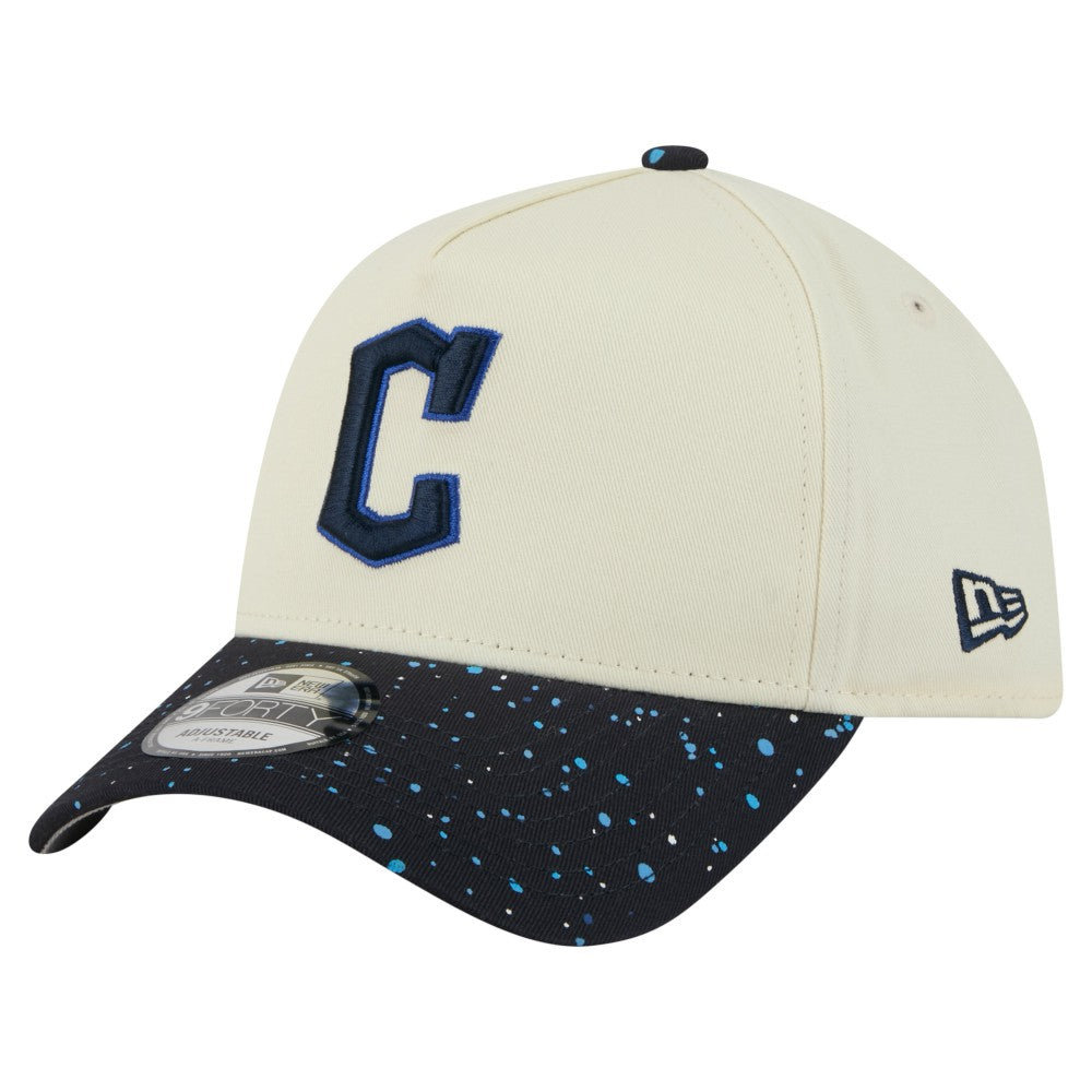 Cleveland Guardians New Era Speckle A-Frame 9FORTY Adjustable Hat - Cream Hats