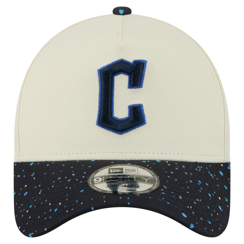 Cleveland Guardians New Era Speckle A-Frame 9FORTY Adjustable Hat - Cream Hats