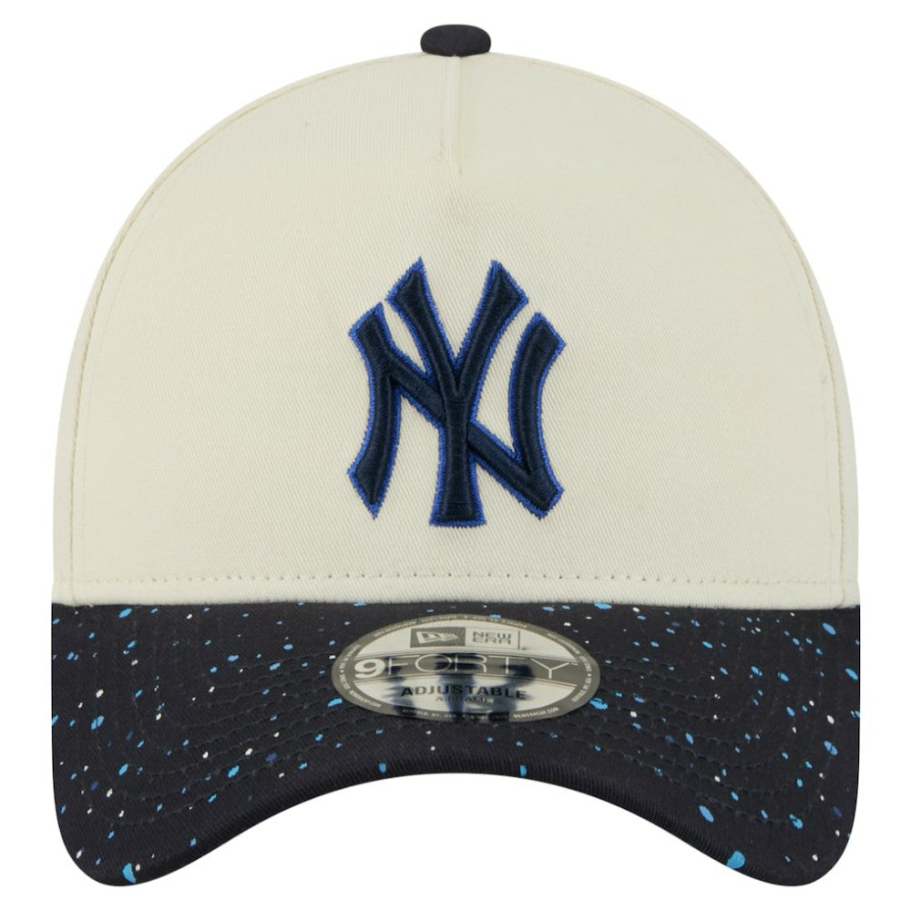 New York Yankees New Era Speckle A-Frame 9FORTY Adjustable Hat - Cream Hats