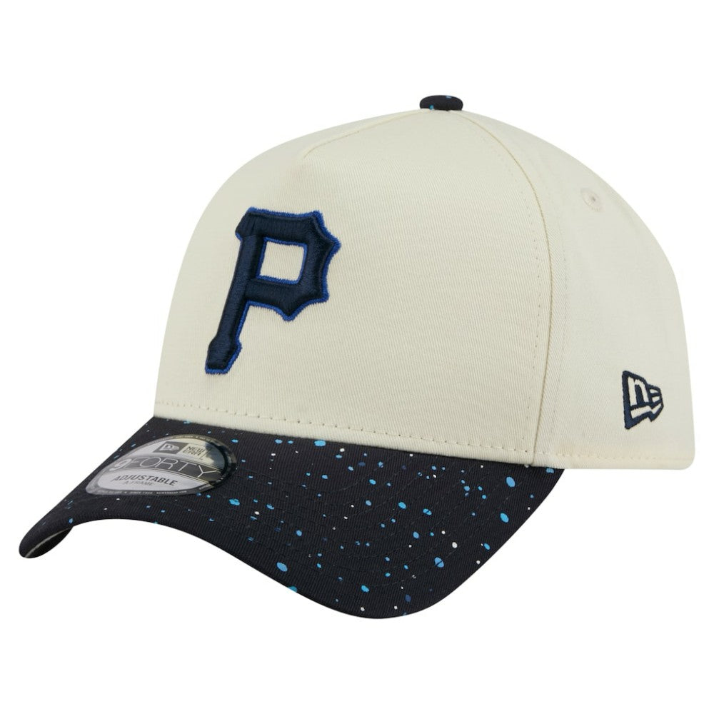 Pittsburgh Pirates New Era Speckle A-Frame 9FORTY Adjustable Hat - Cream Hats