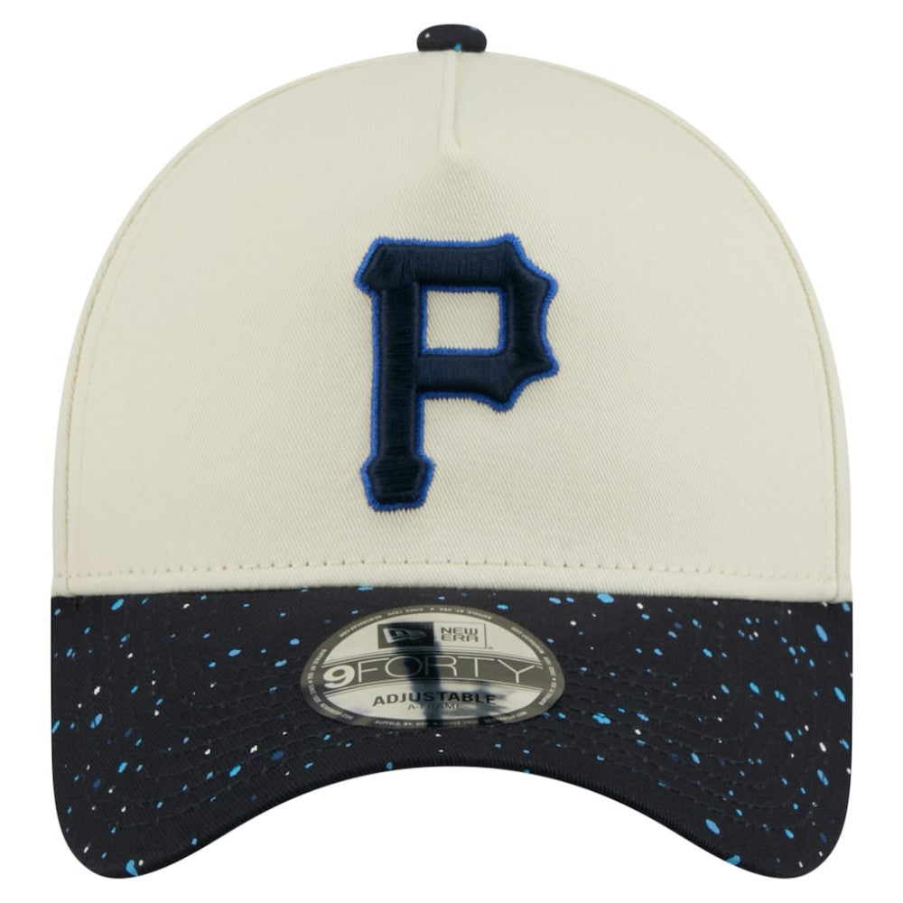 Pittsburgh Pirates New Era Speckle A-Frame 9FORTY Adjustable Hat - Cream Hats