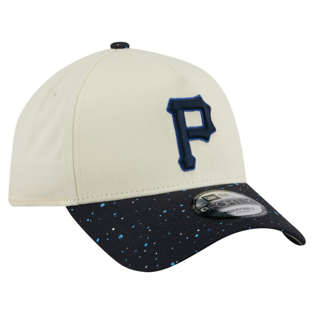 Pittsburgh Pirates New Era Speckle A-Frame 9FORTY Adjustable Hat - Cream Hats