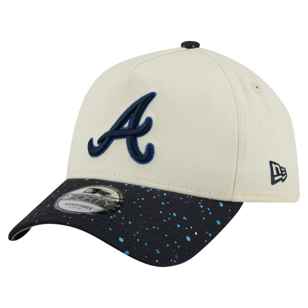 Atlanta Braves New Era Speckle A-Frame 9FORTY Adjustable Hat - Cream Hats