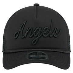 Los Angeles Angels New Era City Initial 9FORTY A-Frame M-Crown Adjustable Trucker Hat - Black Hats