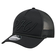 Philadelphia Phillies New Era City Initial 9FORTY A-Frame M-Crown Adjustable Trucker Hat - Black Hats