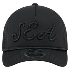Seattle Mariners New Era City Initial 9FORTY A-Frame M-Crown Adjustable Trucker Hat - Black Hats