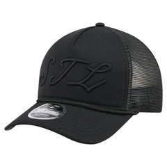 St. Louis Cardinals New Era City Initial 9FORTY A-Frame M-Crown Adjustable Trucker Hat - Black Hats