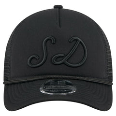 San Diego Padres New Era City Initial 9FORTY A-Frame M-Crown Adjustable Trucker Hat - Black Hats