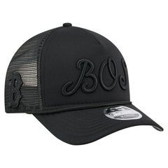 Boston Red Sox New Era City Initial 9FORTY A-Frame M-Crown Adjustable Trucker Hat - Black Hats