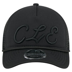 Cleveland Guardians New Era City Initial 9FORTY A-Frame M-Crown Adjustable Trucker Hat - Black Hats