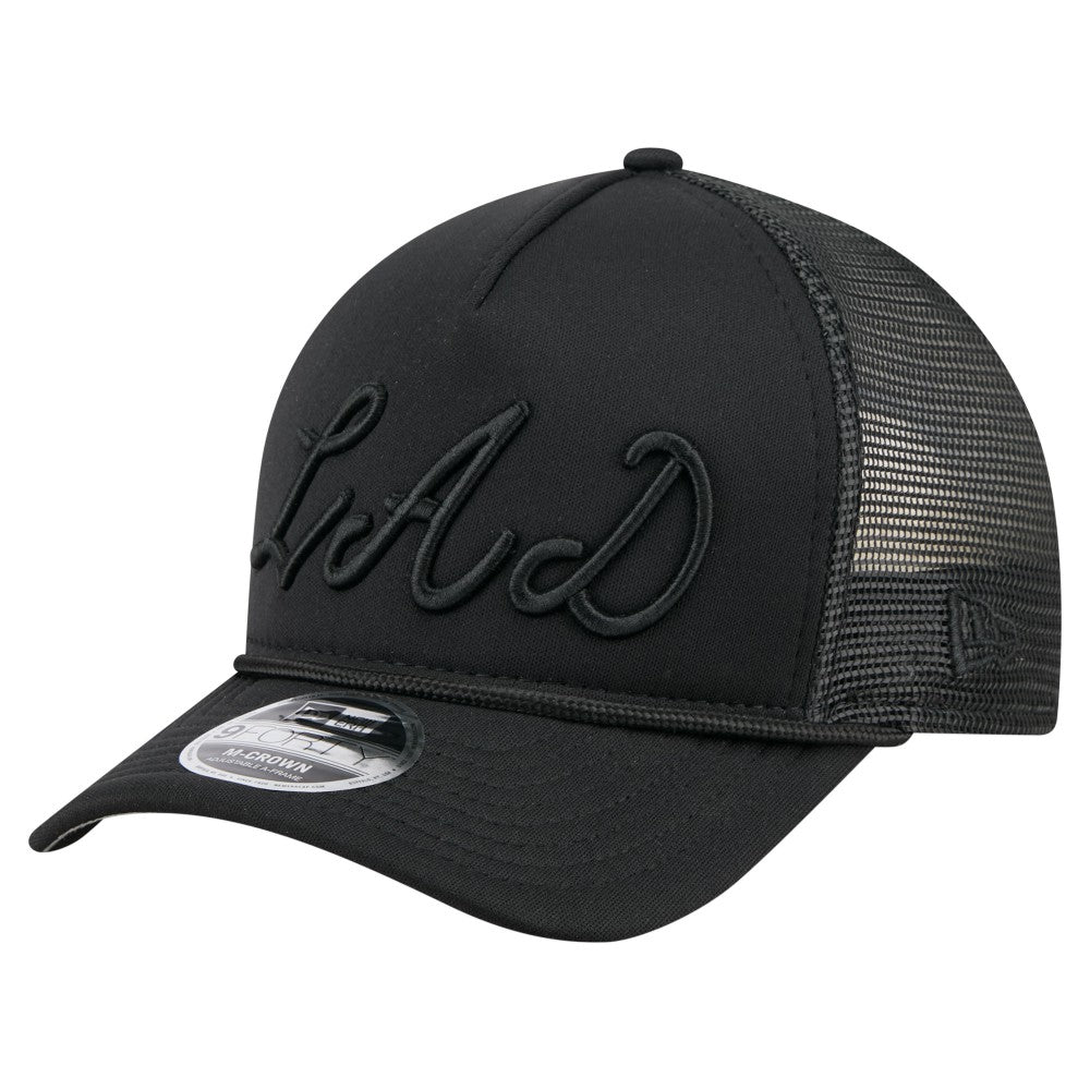 Los Angeles Dodgers New Era City Initial 9FORTY A-Frame M-Crown Adjustable Trucker Hat - Black Hats
