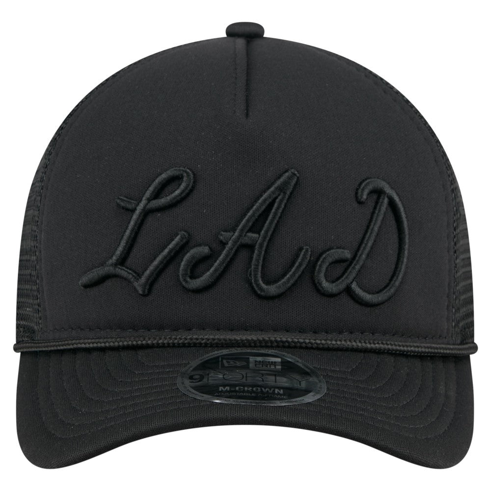 Los Angeles Dodgers New Era City Initial 9FORTY A-Frame M-Crown Adjustable Trucker Hat - Black Hats