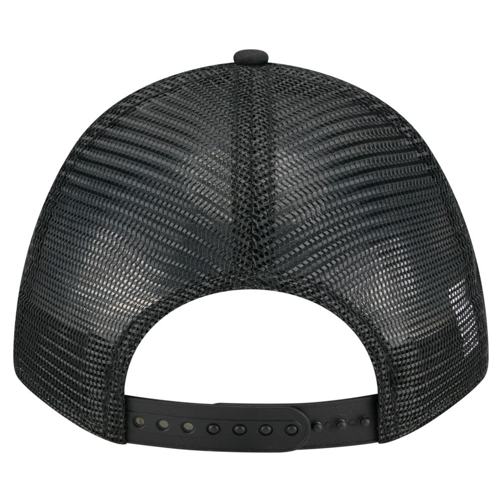 Miami Marlins New Era City Initial 9FORTY A-Frame M-Crown Adjustable Trucker Hat - Black Hats