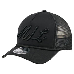 Milwaukee Brewers New Era City Initial 9FORTY A-Frame M-Crown Adjustable Trucker Hat - Black Hats
